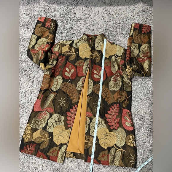 Vintage Painted Pony Leaf Print Blazer, Size Medium - Picture 4 of 6